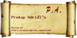 Prekop Adrián névjegykártya